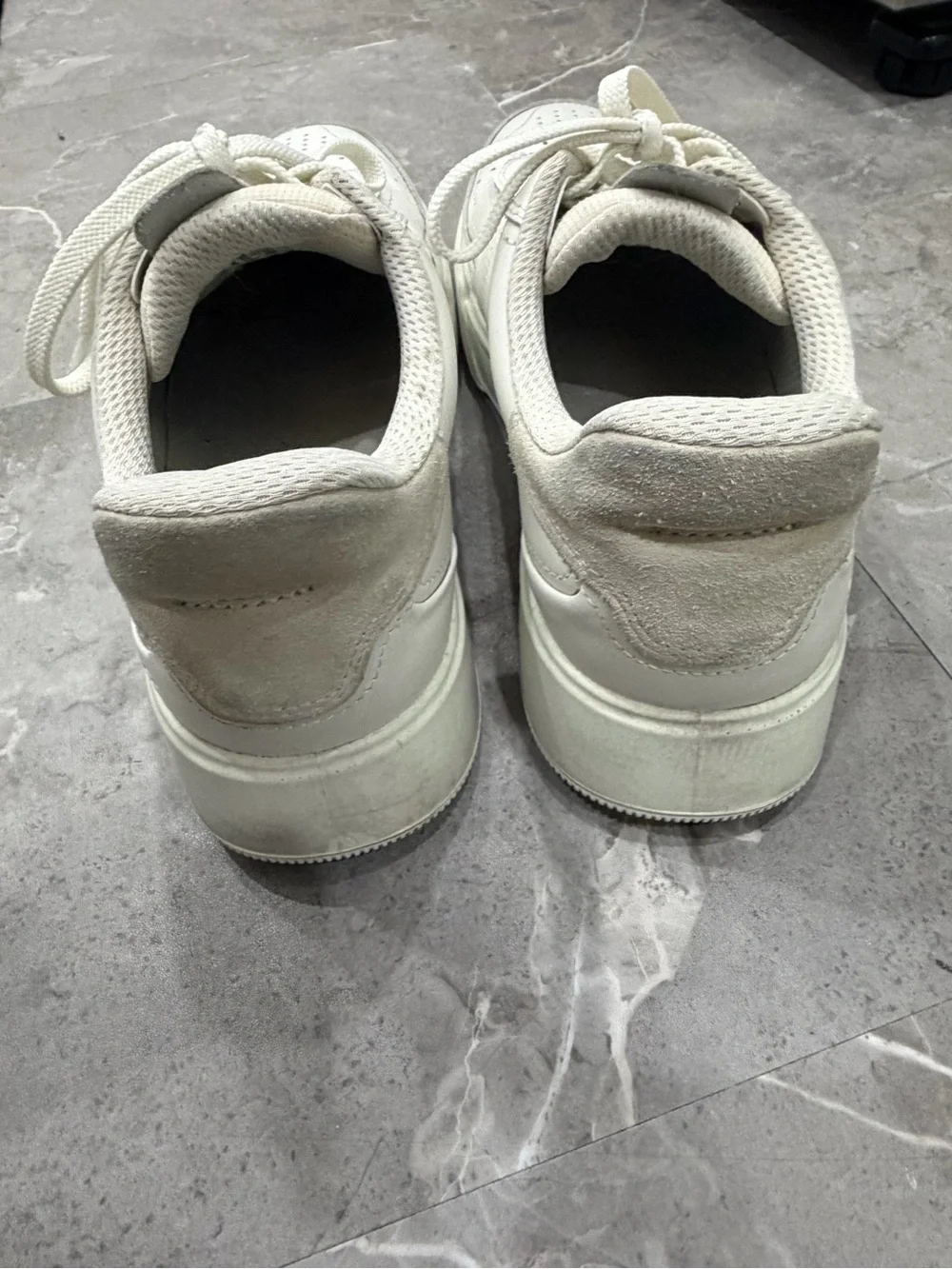 ECCO Street Court Mens Leather Sneakers LaceUp Shoe Trainers EU 44/10-10.5 White